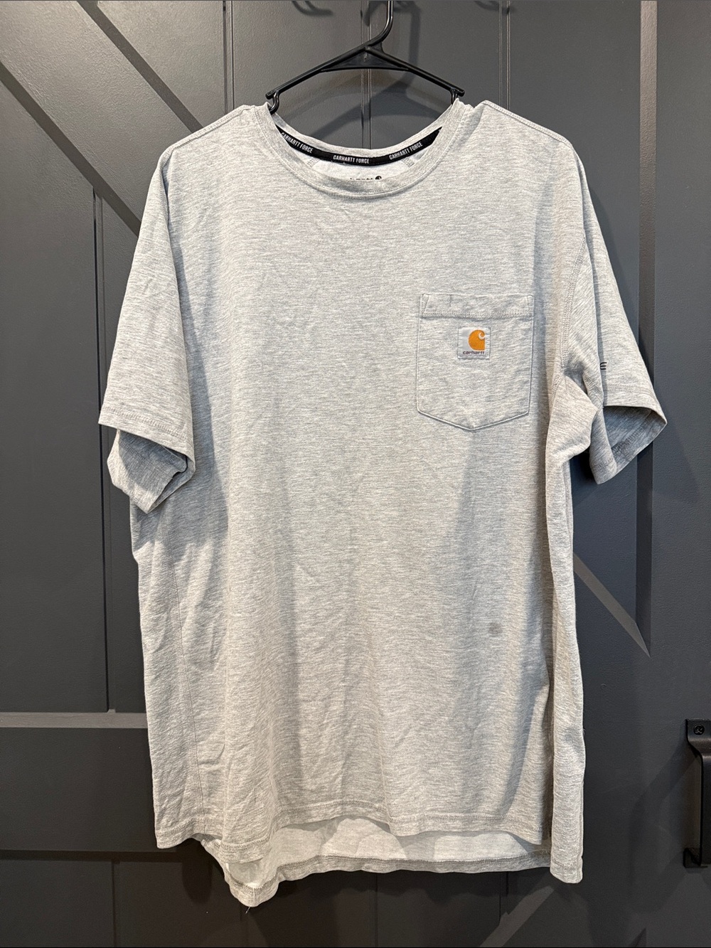 Carhartt Short Sleeve Pocket Tee - Light Gray with Gold Logo
